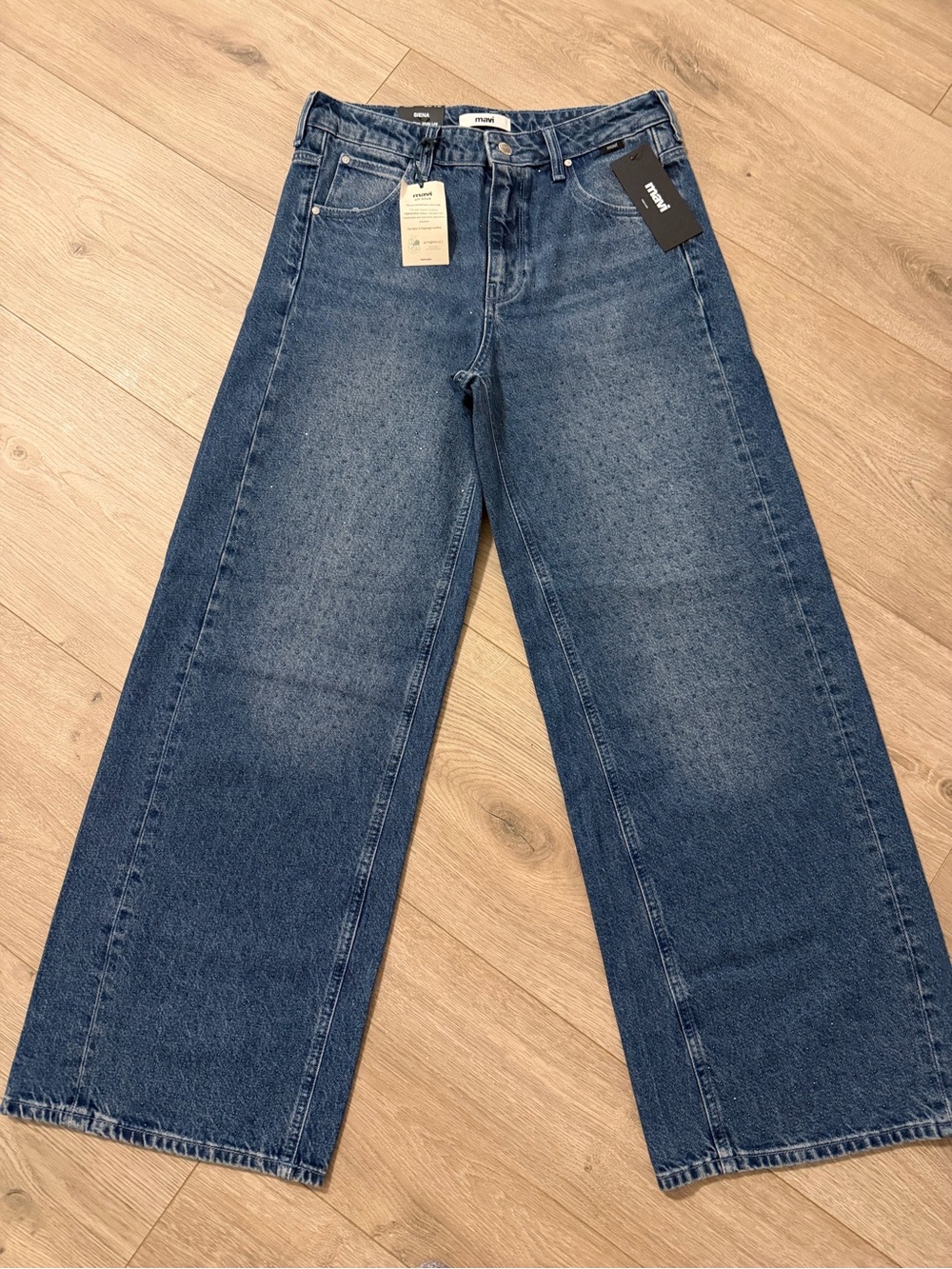 Mavi Siena Wide-Leg Jeans in Medium Blue Denim